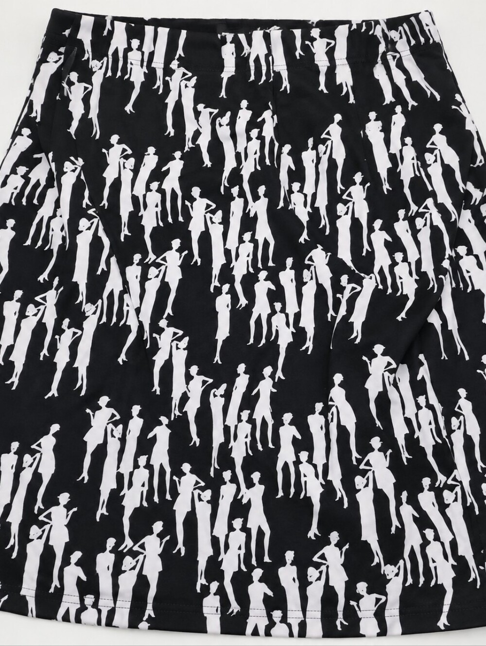 Donna Morgan Black White Silhouette Print Skirt Novelty Career Midi Skirt